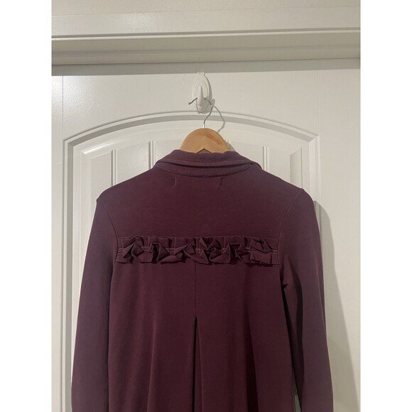 NWOT Project e vintage embracing imperfection xx Ruffle Burgundy Long Jacket S - Picture 4 of 12